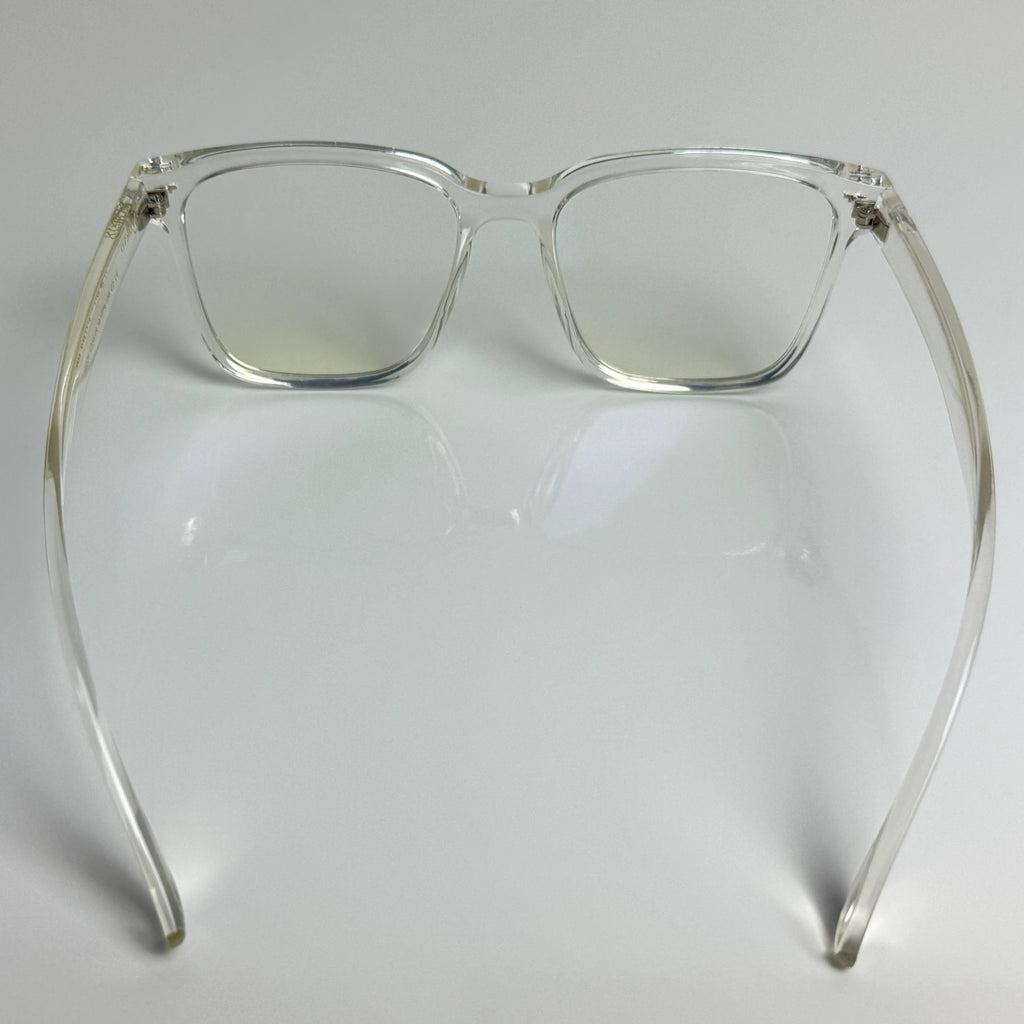 Blaulichtfilterbrille Cerulevo Modell Seruce transparent mit transparenten Gläsern hinten